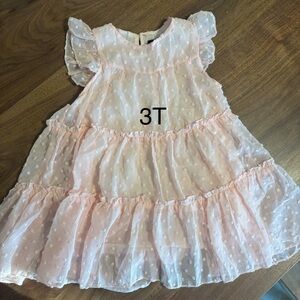 3t girls Pink Ruffled Kids Dress